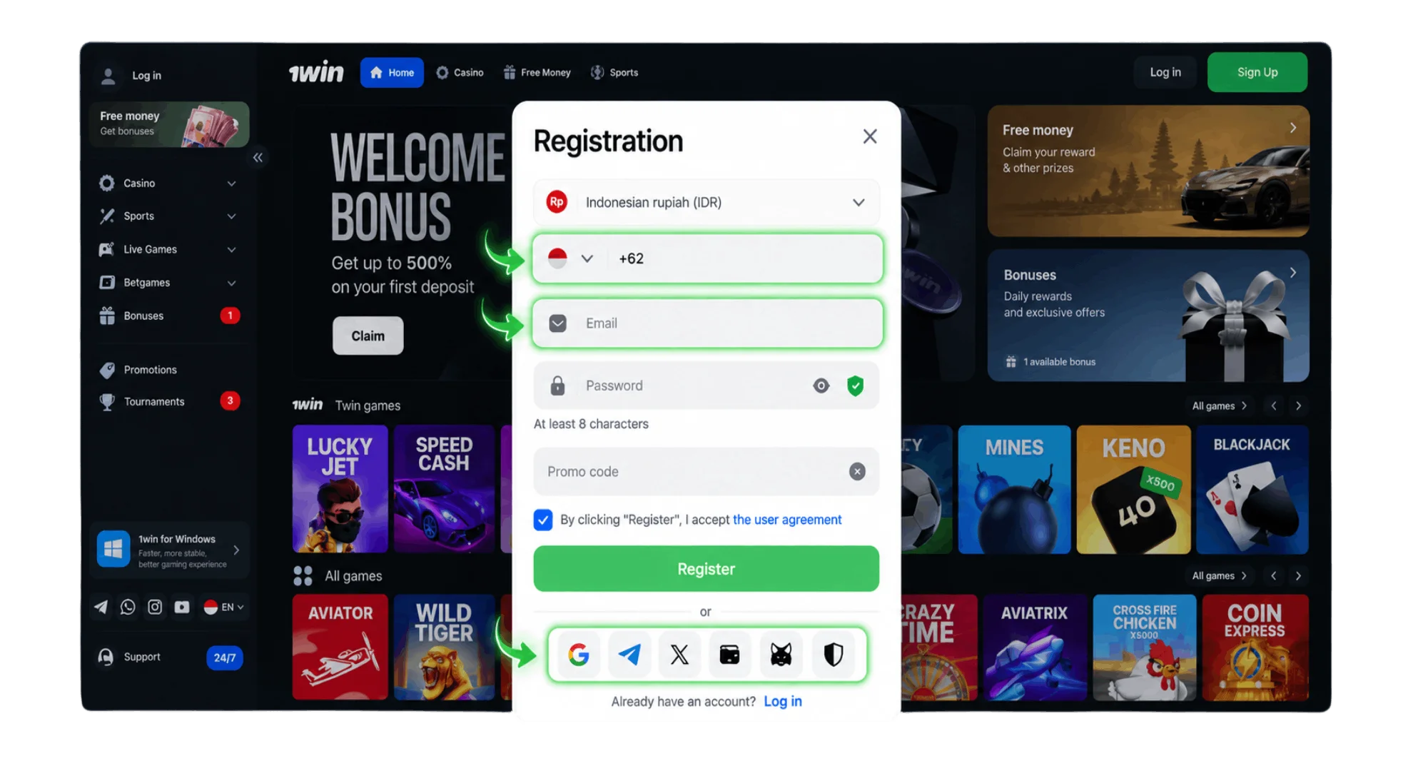 Choose your registration method